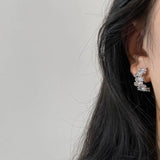 Sparkle Zircon C Shape Ear Cuff Metal Clip Earrings for Women