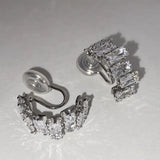 Sparkle Zircon C Shape Ear Cuff Metal Clip Earrings for Women