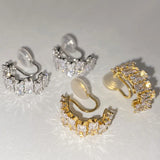 Sparkle Zircon C Shape Ear Cuff Metal Clip Earrings for Women