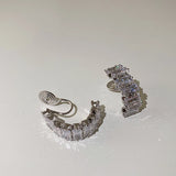 Sparkle Zircon C Shape Ear Cuff Metal Clip Earrings for Women