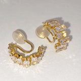 Sparkle Zircon C Shape Ear Cuff Metal Clip Earrings for Women