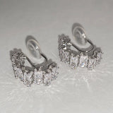 Sparkle Zircon C Shape Ear Cuff Metal Clip Earrings for Women