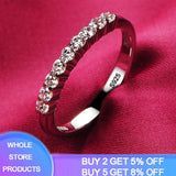 Round Cut Zircon Tibetan Silver Engagement Wedding Band