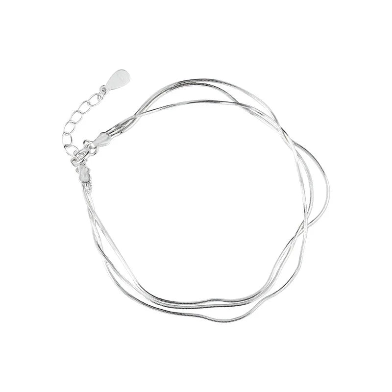 Multilayer Snake Bone Anklet for Girlfriend Birthday Gift