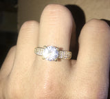 Yellow Tibetan Silver Ring with Cubic Zircon - Wedding Band for Women