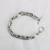 Flat Wide OT Buckle Bracelet Chain Stainless Steel