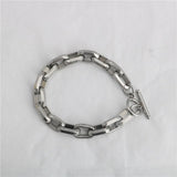 Flat Wide OT Buckle Bracelet Chain Stainless Steel