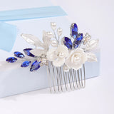 Floral Rhinestone Pearl Bridal Hair Combs Wedding Headpiece