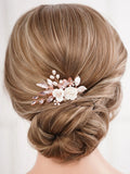 Floral Rhinestone Pearl Bridal Hair Combs Wedding Headpiece