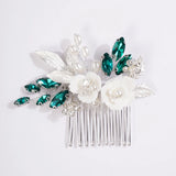 Floral Rhinestone Pearl Bridal Hair Combs Wedding Headpiece