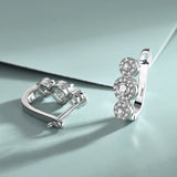 Zirconia Floral Earrings S925 Sterling Silver Jewelry