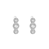 Zirconia Floral Earrings S925 Sterling Silver Jewelry