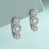 Zirconia Floral Earrings S925 Sterling Silver Jewelry