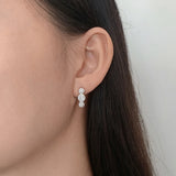 Zirconia Floral Earrings S925 Sterling Silver Jewelry
