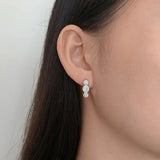 Zirconia Floral Earrings S925 Sterling Silver Jewelry
