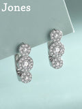 Zirconia Floral Earrings S925 Sterling Silver Jewelry