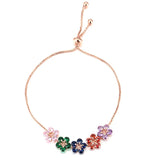 Flower Zircon Ladies Bracelet Adjustable Student Bracelet