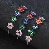 Flower Zircon Ladies Bracelet Adjustable Student Bracelet