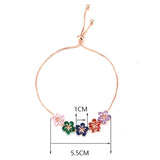 Flower Zircon Ladies Bracelet Adjustable Student Bracelet