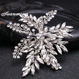 Bride Hairpins Leaf Rhinestone Wedding Barrettes Hairgrips Headdress