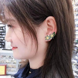 Ice Zirconia Flower Cuff Earring Wedding Jewelri Anniversary Women Drop Earring