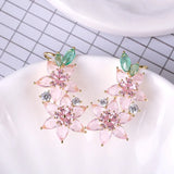 Ice Zirconia Flower Cuff Earring Wedding Jewelri Anniversary Women Drop Earring