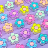 Enamel Flower Acrylic Beads Hair Jewelry Accessory 10 Pieces