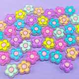 Enamel Flower Acrylic Beads Hair Jewelry Accessory 10 Pieces