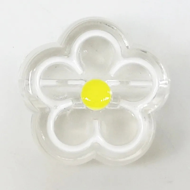 Enamel Flower Acrylic Beads Hair Jewelry Accessory 10 Pieces