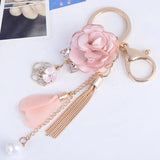 Flower Key Chain Tassel Keychain Car Key Ring Bag Charm Pendant