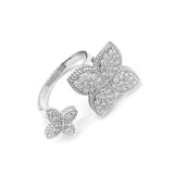 Flower Open Ring Zircon Jewelry Party Christmas ZK30