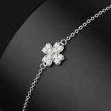 925 Silver Daisy Cherry Stretch Opal Charm Bracelet Lady Jewelry