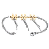 Flower Tassel Pendant Bracelet Silver Chain Sweet Girls Charm Bracelet