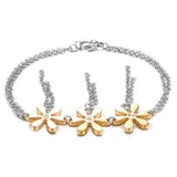Flower Tassel Pendant Bracelet Silver Chain Sweet Girls Charm Bracelet