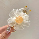 Flower Hair Claw Head Fixed Grip Clip Sweet Horsetail Grip Clip Hair Accessorie