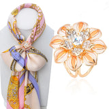 Flowers Scarf Buckle Wedding Brooch Christmas Pins Winter Women Silk Scarf