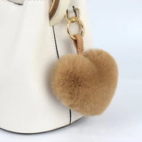 Real Rex Rabbit Fur Ball PomPom Soft Keychain Bag Charm