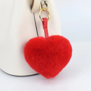 Real Rex Rabbit Fur Ball PomPom Soft Keychain Bag Charm