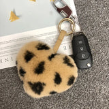 Real Rex Rabbit Fur Ball PomPom Soft Keychain Bag Charm