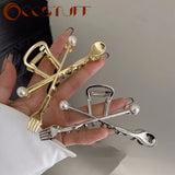 Silver Hair Claw Goth Hair Accessoires