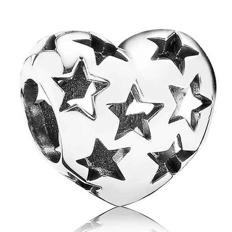 925 Silver Bee Happy Honeycomb Family Tree Dragonfly Heart Charm Bracelet Beads