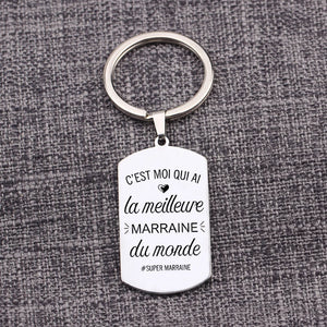 French Keychain Mother's Gift for Godmother