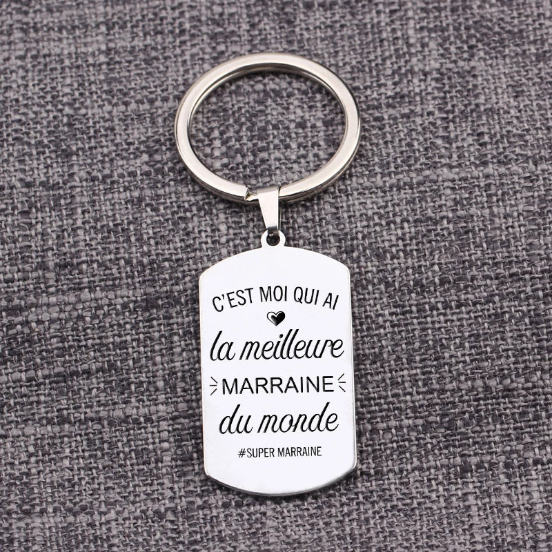 French Keychain Mother's Gift for Godmother
