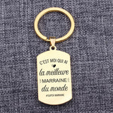French Keychain Mother's Gift for Godmother