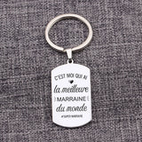 French Keychain Mother's Gift for Godmother