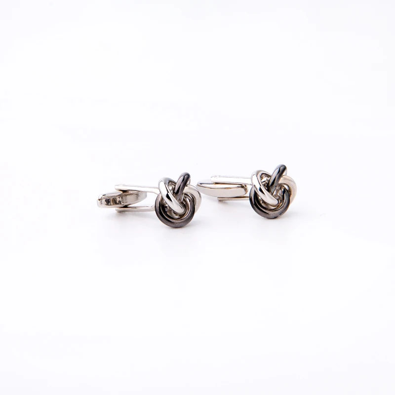 French Metal Knots Cufflinks for Party Suit Shirt Mens Jewelry