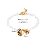 French Sweet Pearl Bracelet with Flower Charm Bangle for Women