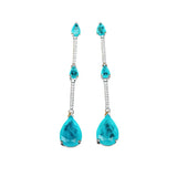 Zircon Paraiba Gem Silver Earrings for Women