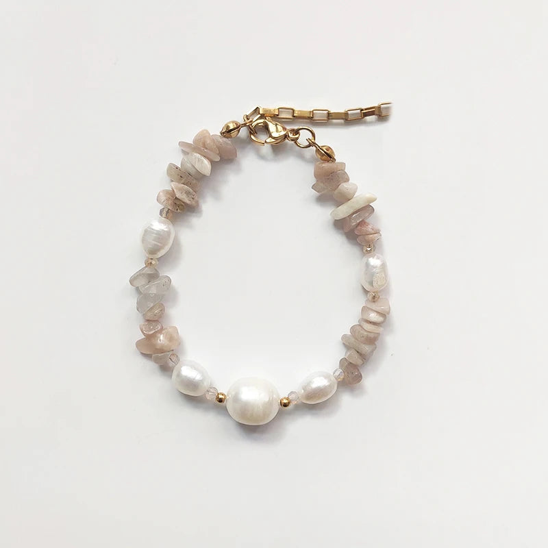 Freshwater Pearl Beaded Necklace Natural Stone Women Arm Accessories