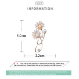 Freshwater Pearl Flower Brooch Pin CZ Brooches Women Coat Accessories